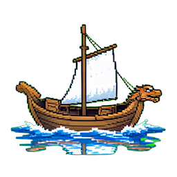 Corrida de barcos de dragão — sprite pixel art 256×256