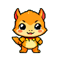 용 춤 몸체 — 256×256 픽셀 아트 스프라이트