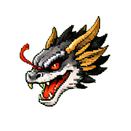 Dragon Dance Head Prop — 256×256 pixel art sprite
