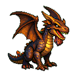 용 장로 — 256×256 픽셀 아트 스프라이트
