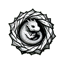竜の仔 (1-Bit) — 256×256 ピクセルアートスプライト