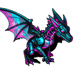 Dragon Hatchling (Cyberpunk) - 256x256 pixel art sprite