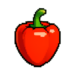 Piment de dragon — sprite pixel art 256×256