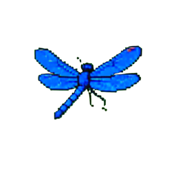 Libellule Bleue — sprite pixel art 256×256