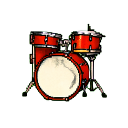 Trommelfestrot — 256×256 Pixel-Art-Sprite