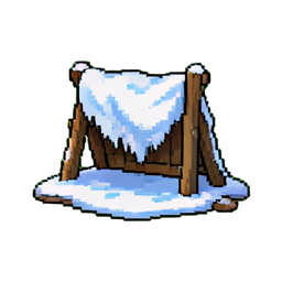 Fisch auf Trockenrost — 256×256 Pixel-Art-Sprite