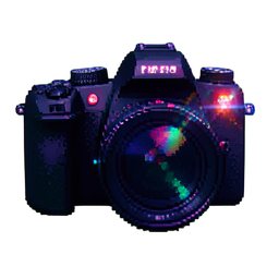 DSLR 카메라 본체 — 256×256 픽셀 아트 스프라이트