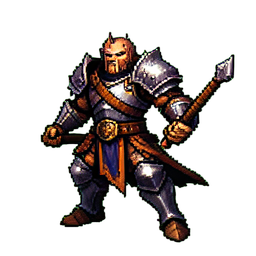 Berserker de Duas Maças — sprite pixel art 256×256