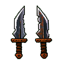 Duas adagas (16-bit) — sprite pixel art 256×256