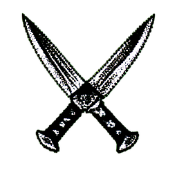 ダブルダガー (1bit) — 256×256 ピクセルアートスプライト