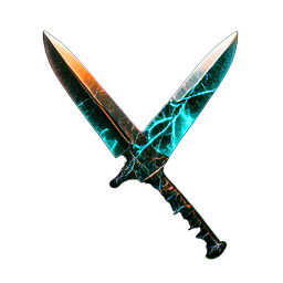 Dual Daggers (Cinematic) - 256x256 pixel art sprite