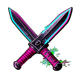 Duas adagas (Cyberpunk) — sprite pixel art 256×256