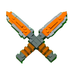 Dual Daggers (Voxel) - 256x256 pixel art sprite