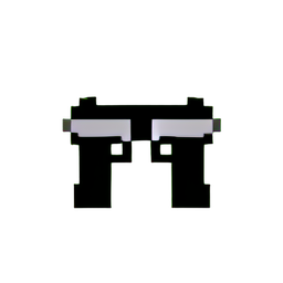 Doble Tirador (Baja Resolución) — sprite pixel art 256×256