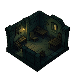 Bacia da masmorra — sprite pixel art 256×256