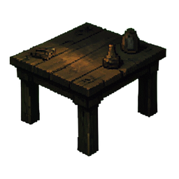 Table de donjon — sprite pixel art 256×256