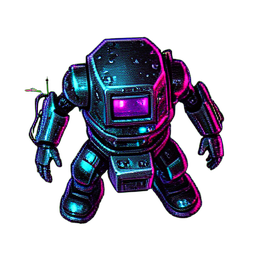 Dwarf Blacksmith (Cyberpunk) - 256x256 pixel art sprite