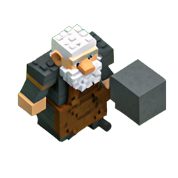 Dwarf Blacksmith (Voxel) - 256x256 pixel art sprite