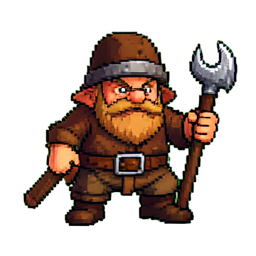 Dwarf Blacksmith - 256x256 pixel art sprite