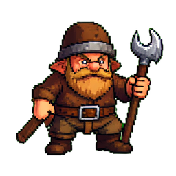 Ferreiro anão — sprite pixel art 256×256