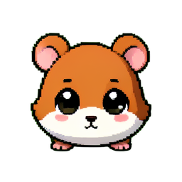 Robot hamster nain — sprite pixel art 256×256