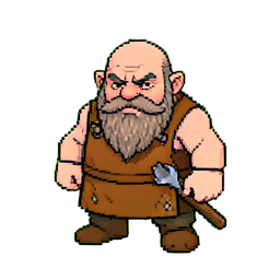 Barbe du forgeron — sprite pixel art 256×256