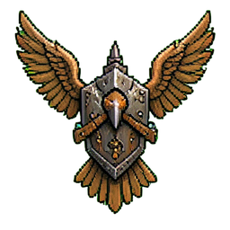 Talisman del águila tallado — sprite pixel art 256×256
