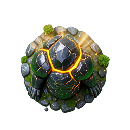 Golem de Terre (HD-2D) — sprite pixel art 256×256