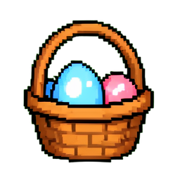 Cesta de Páscoa — sprite pixel art 256×256