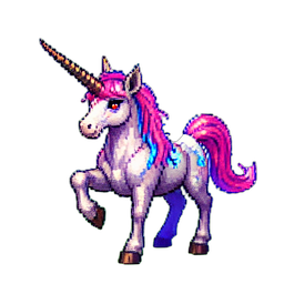 Älterste Einhorn — 256×256 Pixel-Art-Sprite