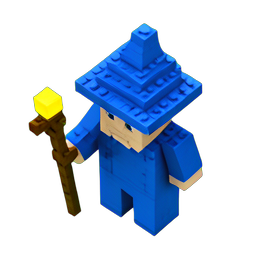 Elder Wizard (Voxel) - 256x256 pixel art sprite