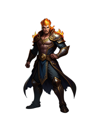 Gardien de la Flamme Élémentaire — sprite pixel art 384×512