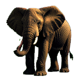 Éléphant Africain — sprite pixel art 256×256