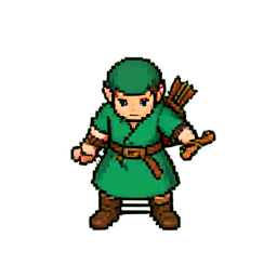 Elven Archer (16-Bit) - 256x256 pixel art sprite