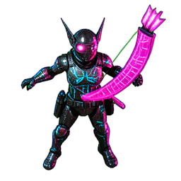 エルフの弓兵 (サイバーパンク) — 256×256 ピクセルアートスプライト