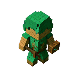 Arqueiro Elfo (Voxel) — sprite pixel art 256×256