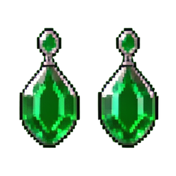 Smaragd-Hängeohrringe — 256×256 Pixel-Art-Sprite