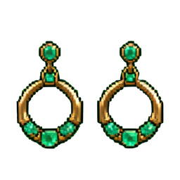 Boucles d'Oreilles Anneau de Smeralda — sprite pixel art 256×256