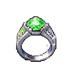 Anillo sello de esmeralda — sprite pixel art 256×256
