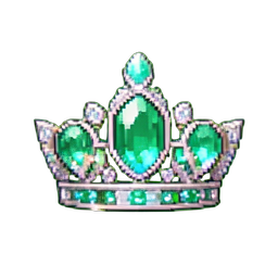 Smaragd-Tiara — 256×256 Pixel-Art-Sprite