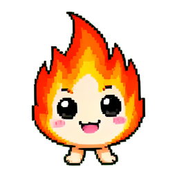Feu Chaud — sprite pixel art 256×256