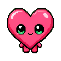 Coração de Amor — sprite pixel art 256×256