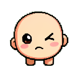 표정 눈 깜박임 — 256×256 픽셀 아트 스프라이트