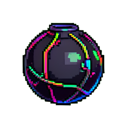 Esfera de granada EMP — sprite pixel art 256×256
