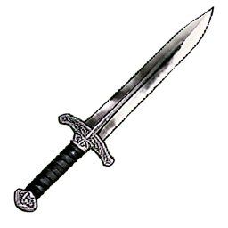 Espada ancha encantada — sprite pixel art 256×256