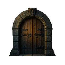 Verzauberte Geheimtür — 256×256 Pixel-Art-Sprite