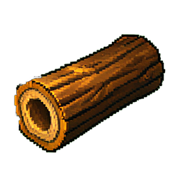 Bûche de bois enchanté — sprite pixel art 256×256
