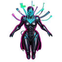 Bruja (Cyberpunk) — sprite pixel art 256×256