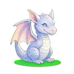 Ethereal Dragon Hatchling — 256×256 pixel art sprite