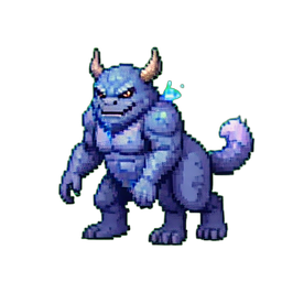 Ätherischer Golem-Begleiter — 256×256 Pixel-Art-Sprite